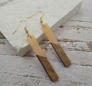 Resin Wood Earrings