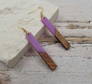 Resin Wood Earrings
