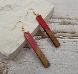 Resin Wood Earrings