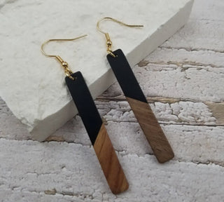 Resin Wood Earrings
