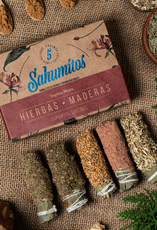 Varitas para difuminar, 5 unidades, surtidas | Caja de incienso de hierbas | Rosas, Salvia Blanca, Incienso, Copal, Citronela, Canela, Palo Santo