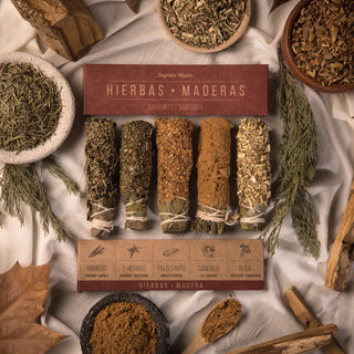 Varitas para difuminar, 5 unidades, surtidas | Caja de incienso de hierbas | Rosas, Salvia Blanca, Incienso, Copal, Citronela, Canela, Palo Santo