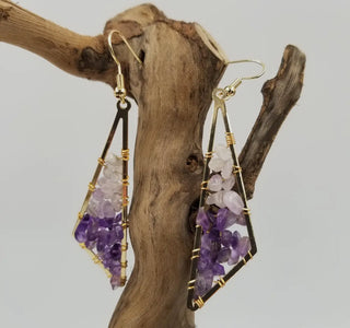 Amethyst Earrings | Boho Chic | Drop Earrings