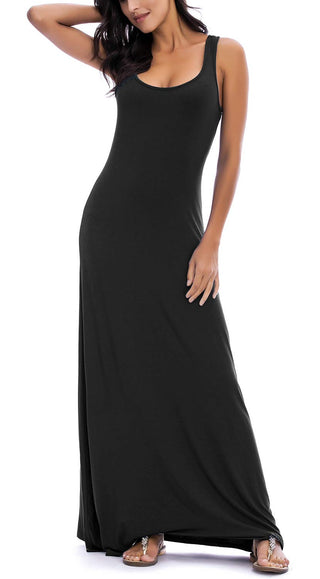 Tank Top Maxi Long Dress Casual Sleeveless Summer Beach Dress