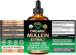 Mullein Drops for Lungs - USDA Organic Liquid 4fl oz