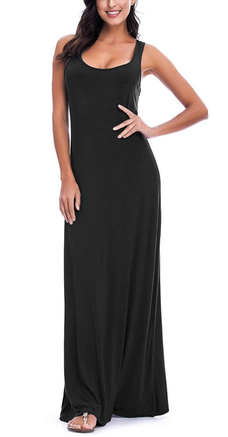 Tank Top Maxi Long Dress Casual Sleeveless Summer Beach Dress