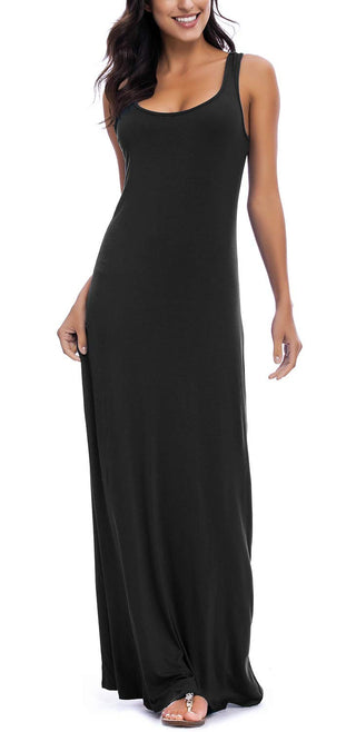Tank Top Maxi Long Dress Casual Sleeveless Summer Beach Dress