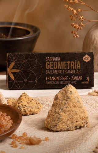Encens Triangle Géométrie Sacrée | Cônes d'encens | Roses | Encens | Ambre | Bois de santal