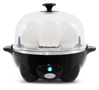 Elite Gourmet Rapid Egg Cooker, 7 Easy-To-Peel, Hard, Medium, Soft Boiled Eggs
