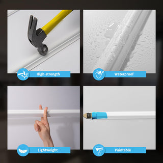 6 pcs, Ready-to-Assemble Wainscoting Panels for Interior Wall Décor Living Room Bedroom Accent Wall - Installed with Glue, 3 Top 3 Bottom