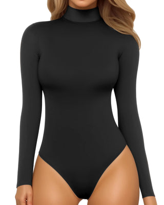 Turtle Neck Long Sleeve Tops Bodysuit