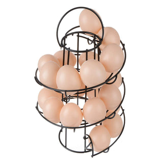 Egg Spiraling Dispenser Rack - Freestanding Wire Chicken Egg Storage