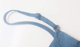 Maxi Denim Dresses Casual Spaghetti Strap with Pockets