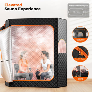 Portable Sauna Box, 2 Person Portable Steam Sauna for Home,