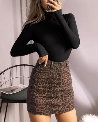 Turtle Neck Long Sleeve Tops Bodysuit