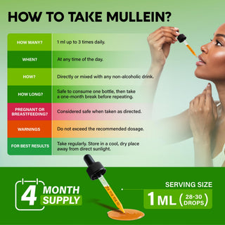 Mullein Drops for Lungs - USDA Organic Liquid 4fl oz
