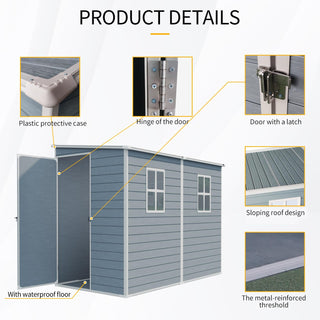 8x4ft Outdoor Storage Shed with Floor Included
