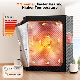 Portable Sauna Box, 2 Person Portable Steam Sauna for Home,