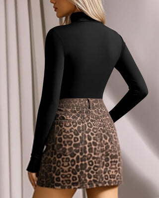Turtle Neck Long Sleeve Tops Bodysuit