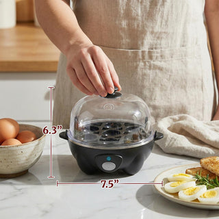 Elite Gourmet Rapid Egg Cooker, 7 Easy-To-Peel, Hard, Medium, Soft Boiled Eggs