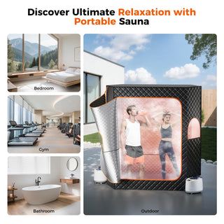 Portable Sauna Box, 2 Person Portable Steam Sauna for Home,