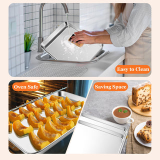 Baking Sheet with Wire Rack Stainless Steel 6 pack
