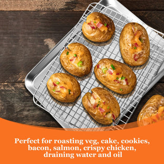 Baking Sheet with Wire Rack Stainless Steel 6 pack