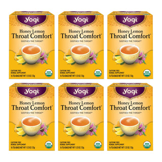 Yogi Tea - Honey Lemon Throat Comfort (6 Pack) - Soothes the Throat - 96 Tea Bags