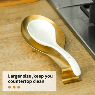 Gold Spoon Rest for Kitchen Counter, Stove Top