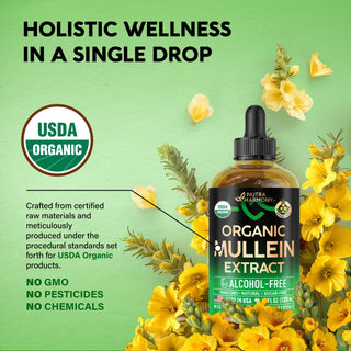 Mullein Drops for Lungs - USDA Organic Liquid 4fl oz