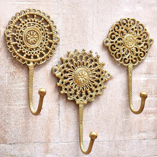 Indian Shelf Solid Brass Decorative Wall Hooks