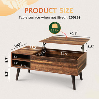 Lift Top Coffee Table for Living Room,