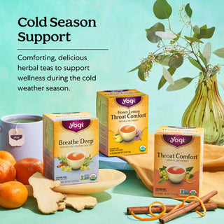Yogi Tea - Honey Lemon Throat Comfort (6 Pack) - Soothes the Throat - 96 Tea Bags