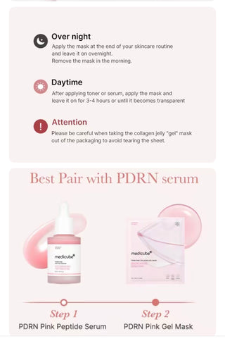 Medicube PDRN Pink Collagen Gel Mask 4 Sheets