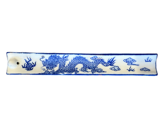Blue dragon design on a white background