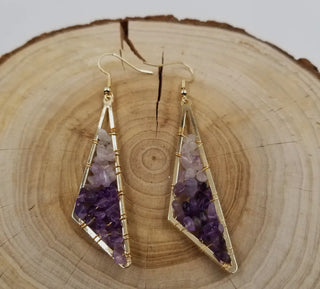 Amethyst Earrings | Boho Chic | Drop Earrings