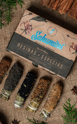 Smudge Sticks Assorted 5ct | Herbs Incense Box | Roses, White Sage, Frankincense, Copal, Citronella, Cinnamon, Palo Santo