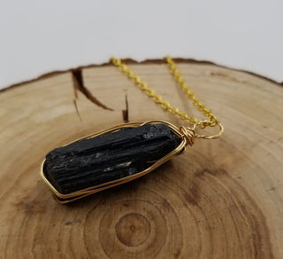 Black Tourmaline Necklace | Boho Chic | Handmade | Crystals