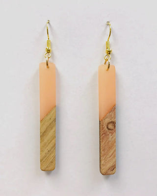 Resin Wood Earrings | Jewelry | Gold flakes |