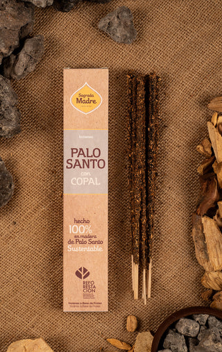 Encens Palo Santo Sagrada Madre fait à la main | Parfum de bois | Longue durée | Jasmin | Champa | Romarin