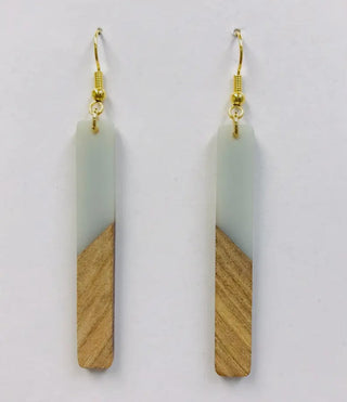 Resin Wood Earrings | Jewelry | Gold flakes |