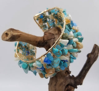 Bohemian Turquoise  Stone Cuff Bracelet