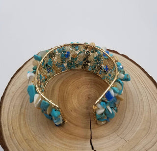 Bohemian Turquoise  Stone Cuff Bracelet