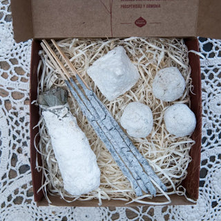 Kit d'encens à base de plantes | Boîte cadeau faite à la main | Lavande | Yagra | Palo Santo | Sage